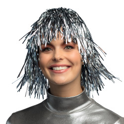 Paruka stříbrná staniolová